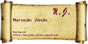 Marosán Jónás névjegykártya